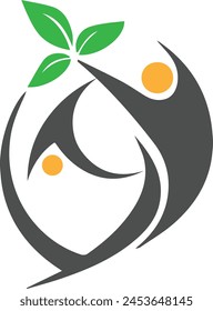 The logo features a vibrant, rounded emblem, symbolizing wholeness and harmony. At its center is an abstract depiction of a stylized figure .