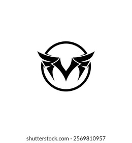 The logo features a wing-style initial 'M', symbolizing strength, freedom and ambition. The bold black design gives a modern, bold and characterful impression.