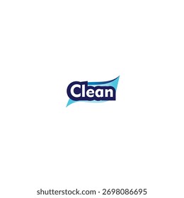 The logo features the word "Clean" on a uniquely shaped background with a light blue gradient at the bottom to a dark blue at the top. The combination of blue gradients symbolizes cleanliness. 