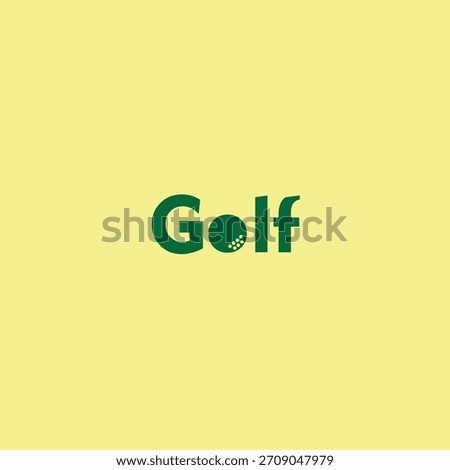 The logo features the word "GOLF" in a simple yet bold font. The "O" is uniquely shaped like a golf ball, complete with the distinctive concave texture. The overall design is modern