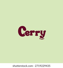 The “Cerry Studio” logo features the word “Cerry” in a unique font. The word ‘Studio’ is placed under the letter “y” following its curve. This design is suitable for brands that are artistic, professional, and memorable.