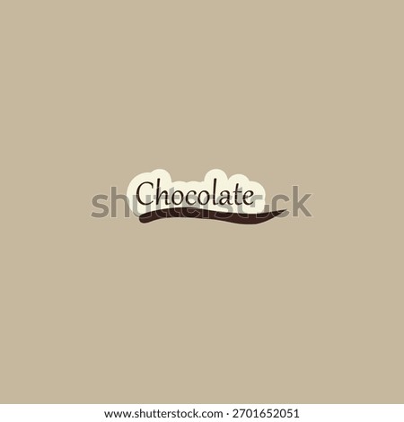 The logo features the word “CHOCOLATE” in a unique and sweet font. Below the word is a long, pointed brown shape resembling melted or chopped chocolate. This design has an enticing feel