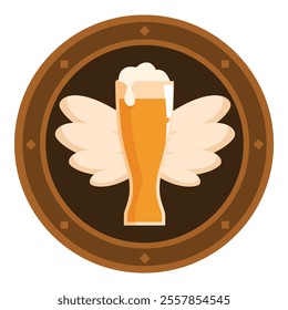 Logo featuring a beer glass with wings, conveying a sense of freedom and enjoyment associated with the beverage