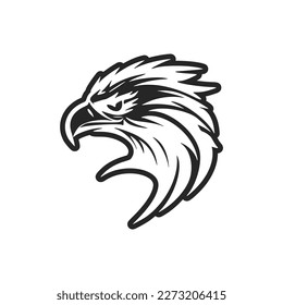 Logo featuring a black and white image of an eagle