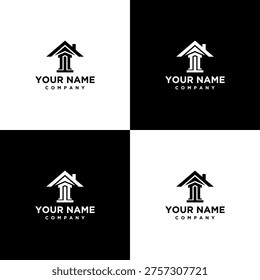 Logo featuring a column and roof