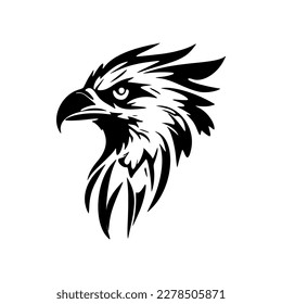 A logo featuring an eagle with black and white colors.
