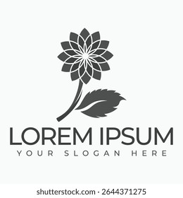 A logo featuring a flower symbolizing growth beauty and harmony with simple yet elegant petals radiating outward creating a sense of balance and freshness.