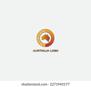 Logo featuring gold silhouette of Australia, symbolizing the continent's geography and identity, simple yet iconic.