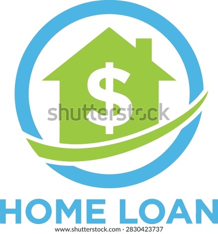 A logo featuring a green house with a dollar sign, symbolizing home financing and loans