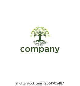 A logo featuring a green tree with roots and the word 'company' written below it, symbolizing growth and stability