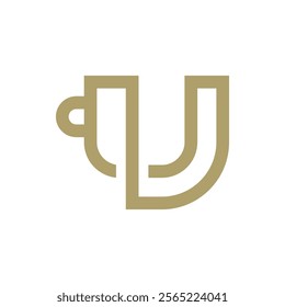 Logo featuring the letter "U" cleverly integrated within a coffee cup. conveys elegance, warmth, and a focus on the coffee experience, suitable for coffee shops, cafes, or coffee-related businesses