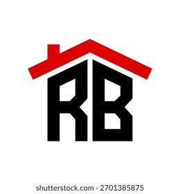 A logo featuring the letters RB in black, forming the walls of a house with a red roof, on a white background.