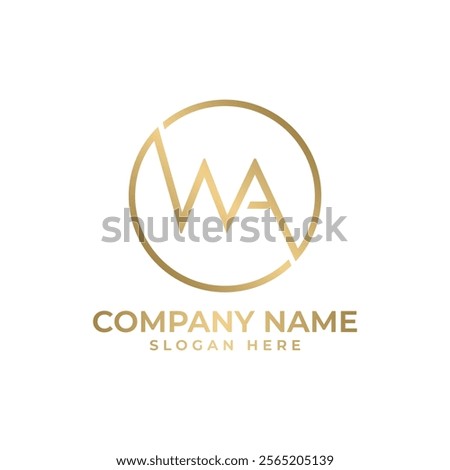 logo featuring the letters "W" and "A" intertwined within a circular frame. The design conveys unity, harmony, and sophistication, ideal for businesses in the technology, finance, or luxury sectors.