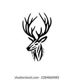 Vector logo featuring a minimalist black and white deer.