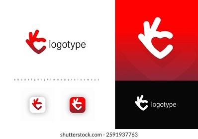 Logo featuring an OK hand gesture forming a heart symbol, representing love, care, and approval. Perfect for charity organizations, healthcare, social platforms, and wellness brands. Vector logo. 