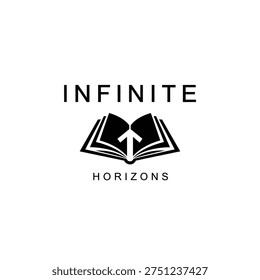 A logo featuring an open book with an upward-pointing arrow, representing infinite knowledge, growth, and the exploration of new horizons.