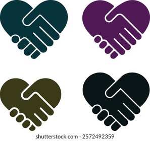 A logo featuring a pair of intertwined hands forming a heart shape