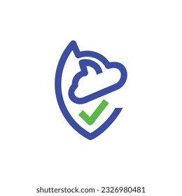 Un logo con un escudo con cabezas de gato y perro formando su forma y una garrapata dentro, representando la seguridad.