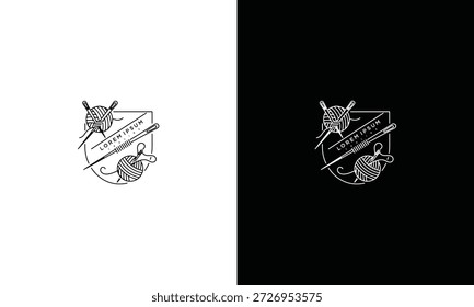A logo featuring a star and ribbon banner on a contrasting white and black background viewed from a straightforward perspective