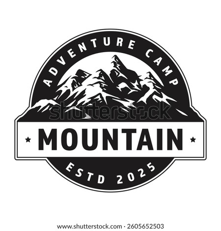 A logo featuring a striking mountain range symbolizing an adventure camp. Established in 2025 it reflects an outdoor spirit and excitement for exploration and nature.