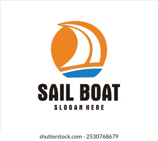 A logo featuring a stylized sailboat with an orange background and the text "SAIL BOAT."