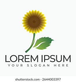 A logo featuring a sunflower with vibrant petals and a bold center representing positivity warmth and natural energy.