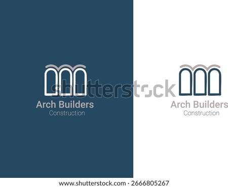 Logo featuring three arches in a modern design. Clean, versatile, and ideal for architecture, construction, real estate, or creative businesses.