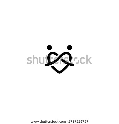 Logo featuring two people forming a heart, symbolizing love and unity.