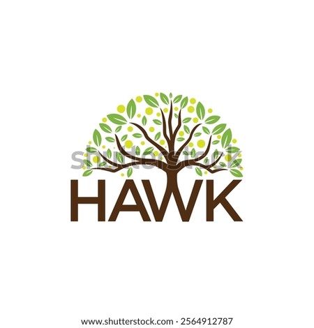 A logo featuring the word 'HAWK' with a tree growing out of the letter 'A,' symbolizing growth and nature