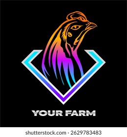 
LOGO FOR THE FIELD OF LIVESTOCK, POULTRY, CHICKEN, ELEGANT GRADATION COLOR