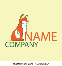 The logo of a fiery red and white Fox sitting in profile.