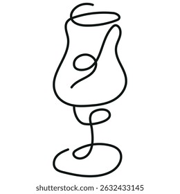 logo of a figured glass for various drinks drawn with several lines in line art style