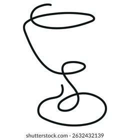 logo of a figured martini glass drawn with several lines in line art style