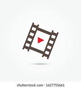 logo film template element. film strip cinema abstract logo design template. video movie logo vector