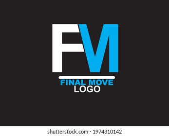 Logo Final Move (FM) icon elements template design logo 