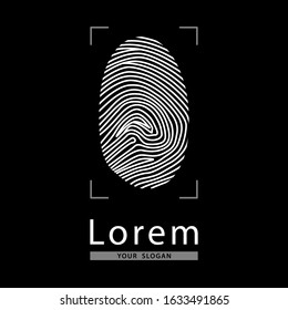 Logo Fingerprint Icon. Vector illustration