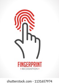 Logo - fingerprint recognition - biometric access control system concept 