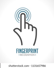 Logo - fingerprint recognition - biometric access control system concept 