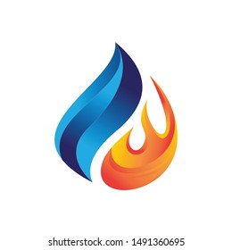 Logo Fire Anda Water Hot In Cold Vector