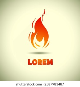 Logo fire hand drawn. Not AI, Vector illustration.