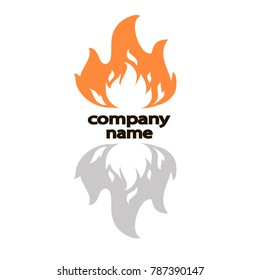 Logo fire. Fire and shadow. Vector illustration.