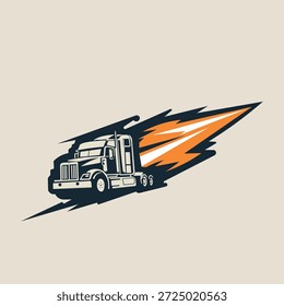 Logo fire truck vector illustration