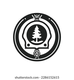 logo of a firefighter's helmet. Firefighters' helmet simple vector logo illustration for website design, isolated on white
