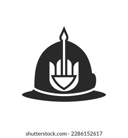 logo of a firefighter's helmet. Firefighters' helmet simple vector logo illustration for website design, isolated on white