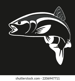 Logo Fish, Logo Design Silhouette style, colorfull fish, Batik Fish art Ilustration