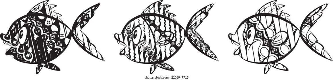 Logo Fish Logo Design Silhouette Style Stock Vector Royalty Free