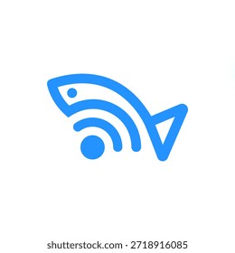 El logo es un símbolo de pescado e internet. Único y elegante
