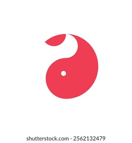 Logo fish red fortune circle unique design with blank background