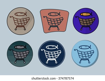Logo fish shop in a flat style