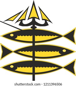 Logo fish with trident